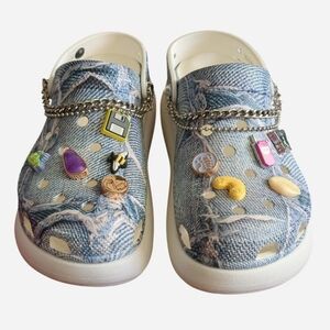 🔥 RARE SZA x Crocs Classic Crush Clog Denim Limited Edition Y2K Platform M6/W8